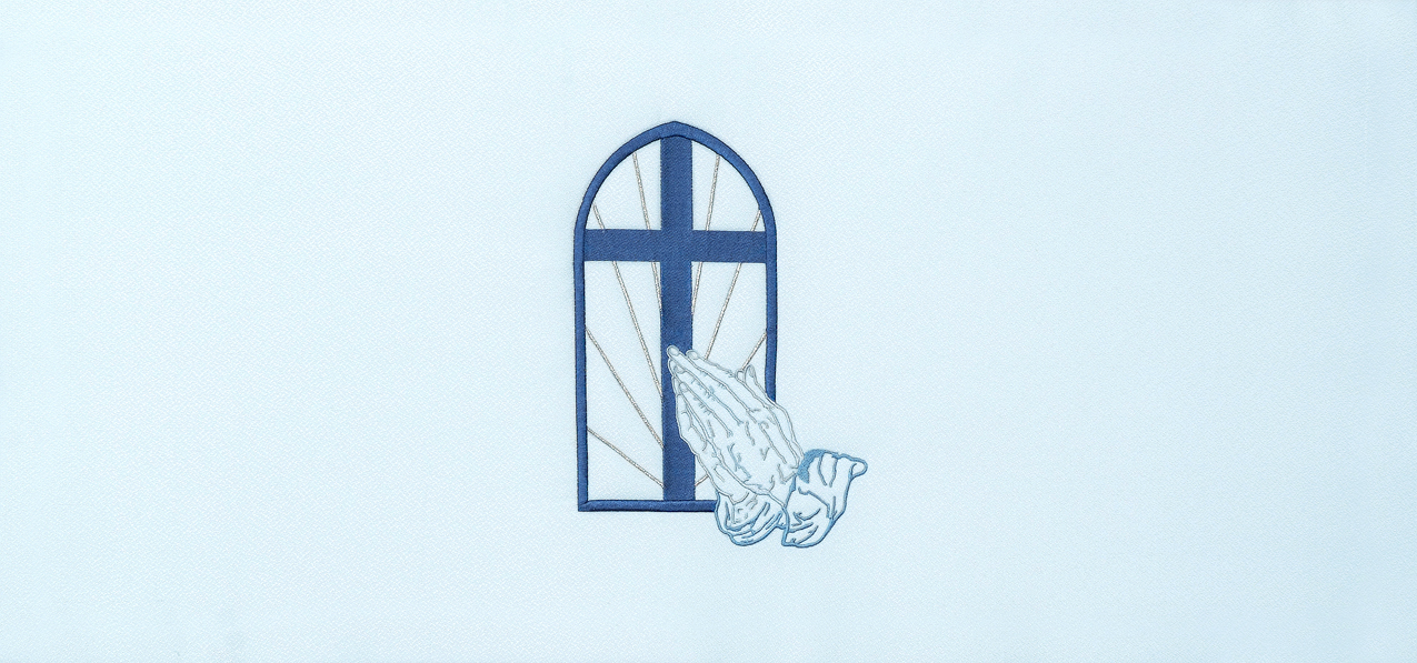 Window Cross Hands Blue